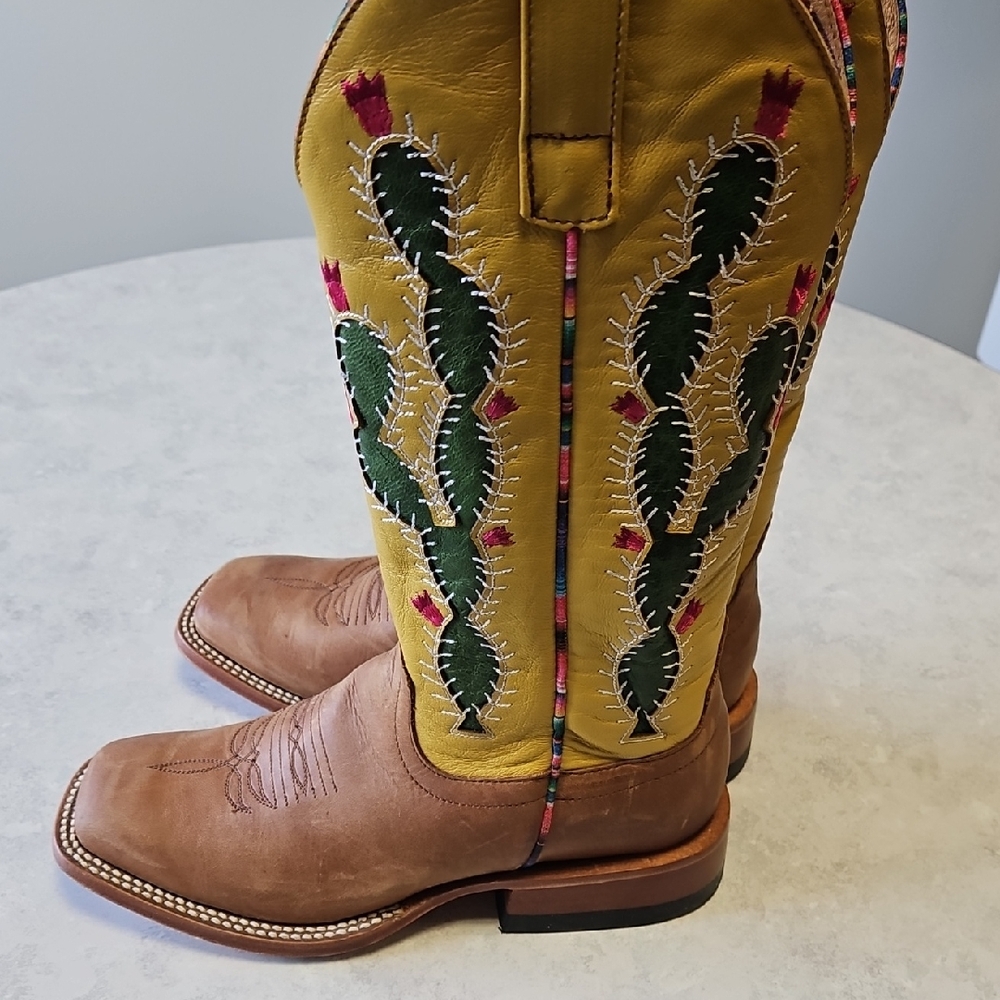 Macie Bean Yellow and Brown Heeled Boots